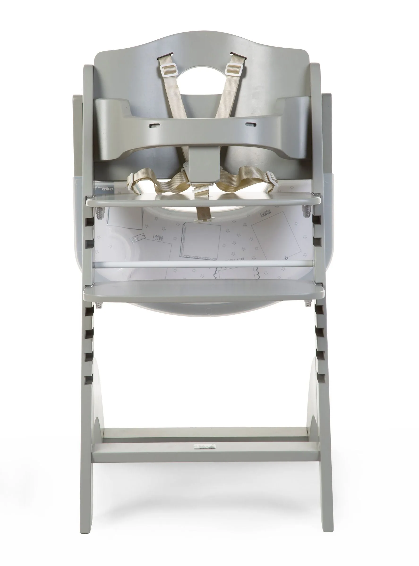 [1 yr local warranty] Childhome Lambda 3 Baby High Chair   Feeding Tray - Stone Grey