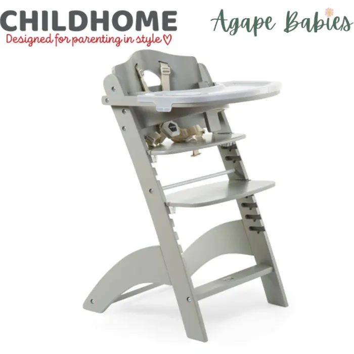 [1 yr local warranty] Childhome Lambda 3 Baby High Chair   Feeding Tray - Stone Grey