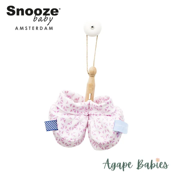 [2 Pack] Snoozebaby Booties Mosaic Powder Pink