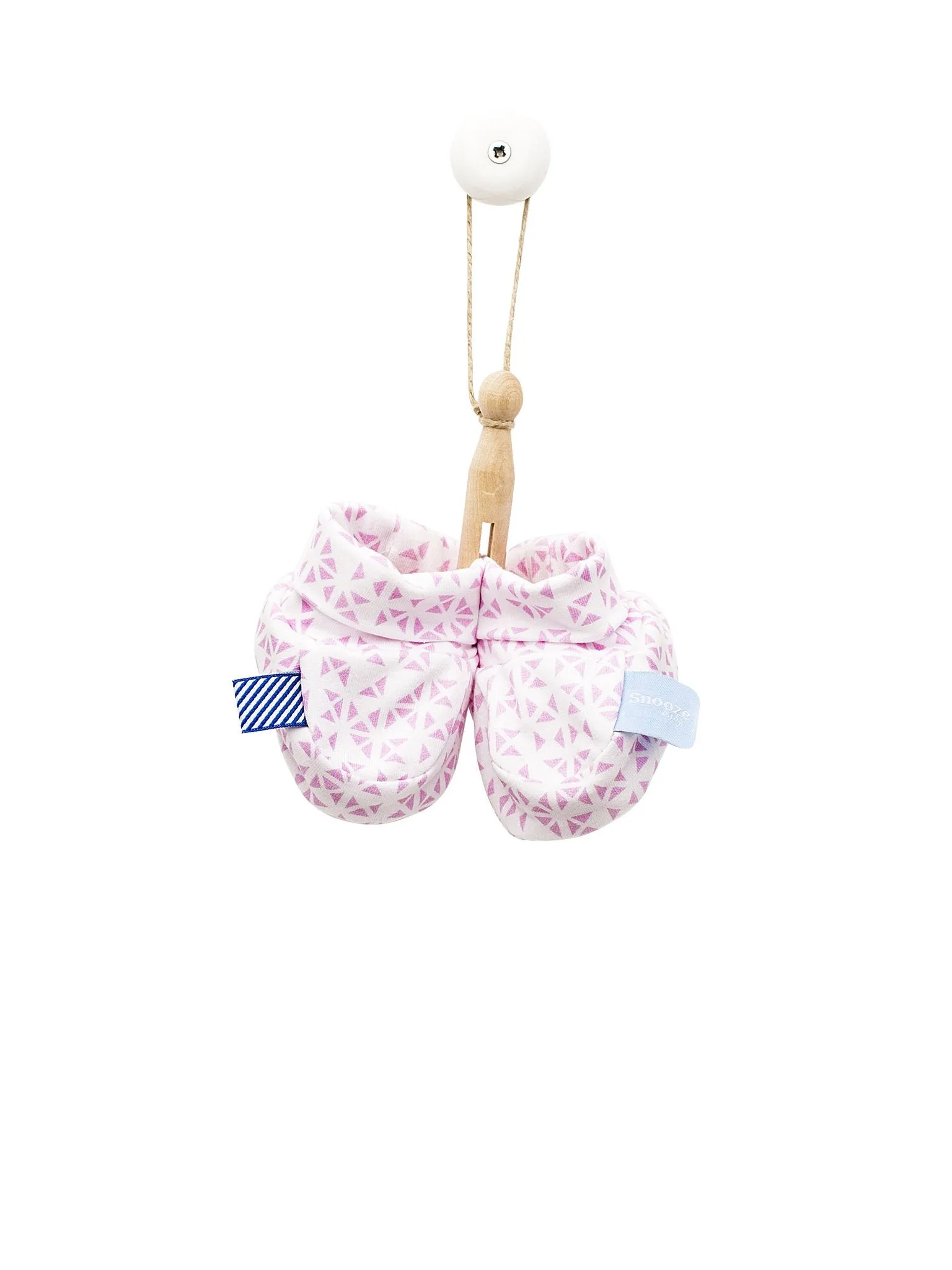 [2 Pack] Snoozebaby Booties Mosaic Powder Pink