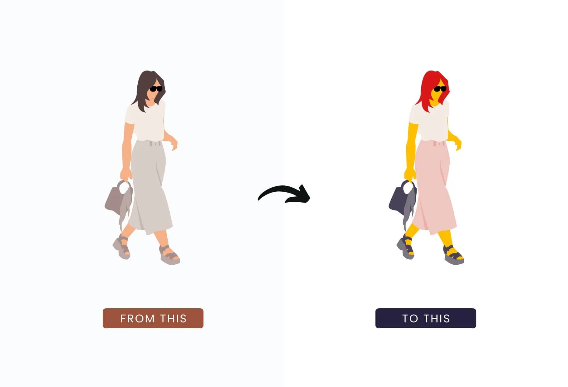 20 Unique Female Everyday Illustrations Fully Editable in Canva
