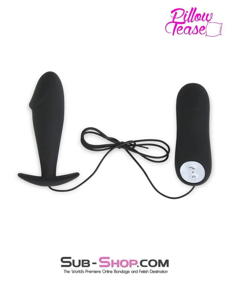 6801M      12 Function Vibrating Silicone Penis Head Shaped Anal Plug - LAST CHANCE - Final Closeout!