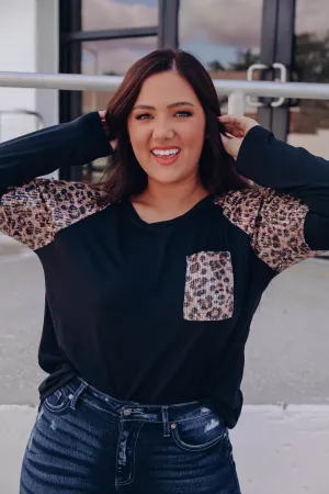All That Shimmers Raglan Sleeve Top - Black