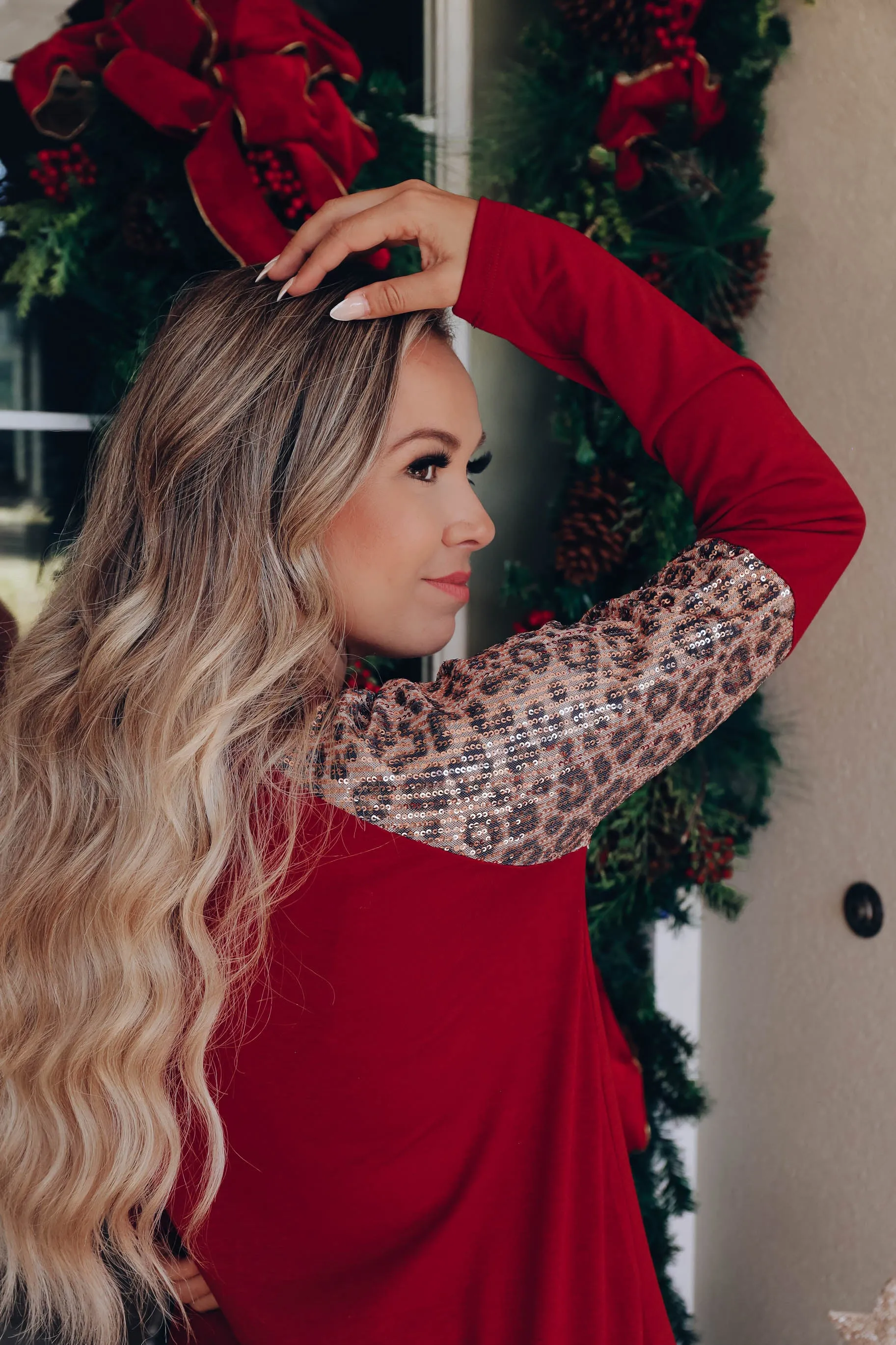 All That Shimmers Raglan Sleeve Top - Wine