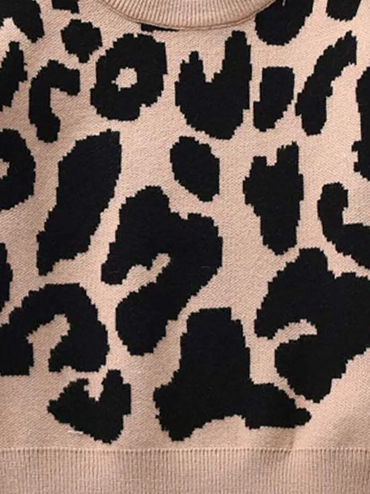 Animal Power Girls Beige & Black Animal Print Jumper - Cheetah