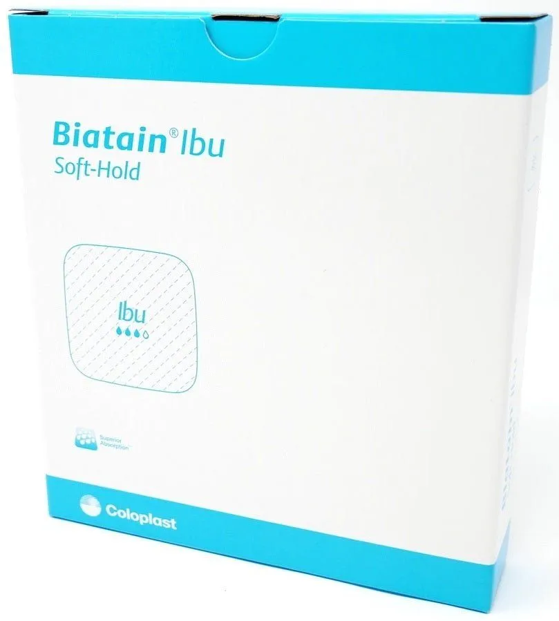 Biatain IBU Soft Hold Dressing x 5     Flexible Absorbent Foam