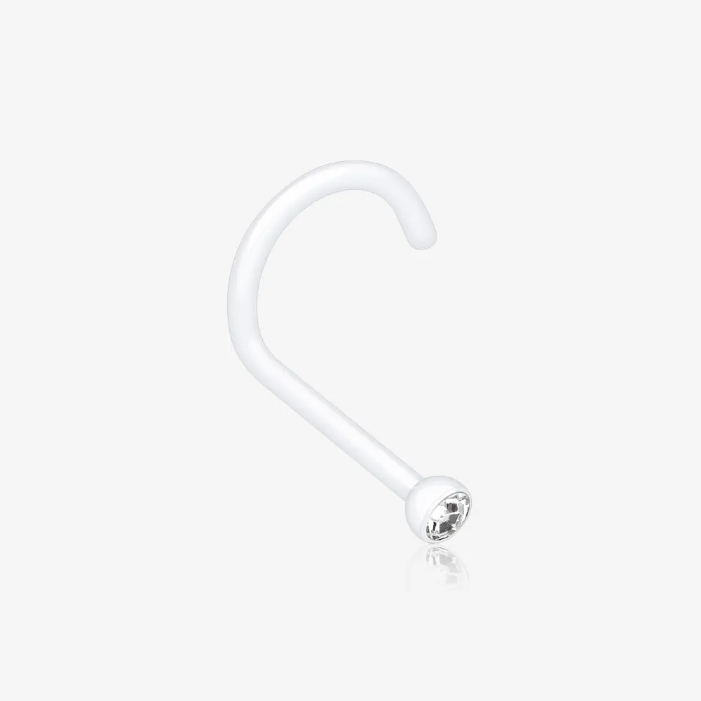 Bio Flexible Press Fit Gem Nose Screw Ring