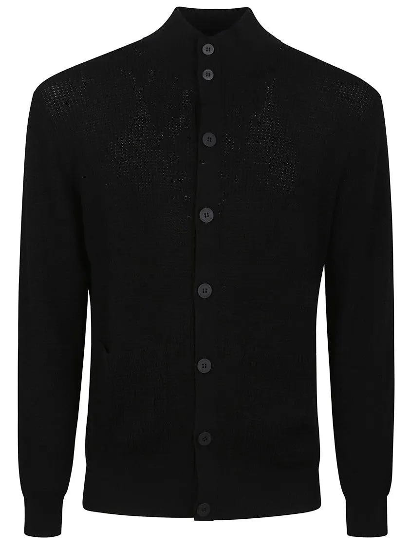 Black Ribbed Cardigan