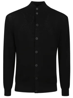 Black Ribbed Cardigan