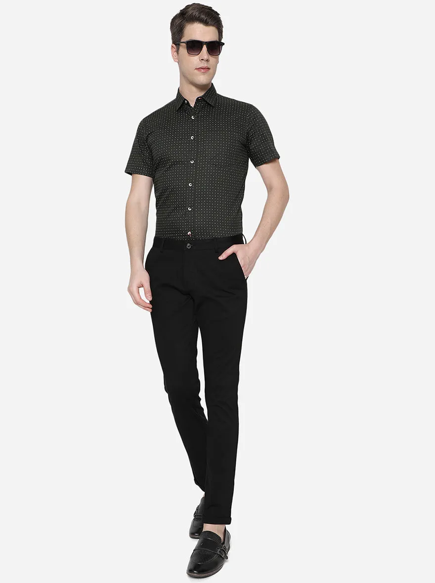 Black Solid Slim Fit Club Wear Trouser | JB Studio