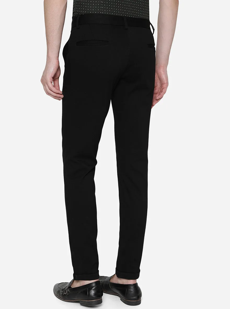 Black Solid Slim Fit Club Wear Trouser | JB Studio