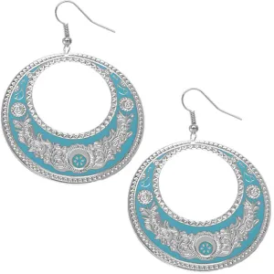 Blue Large Texture Design Hoop Earrings