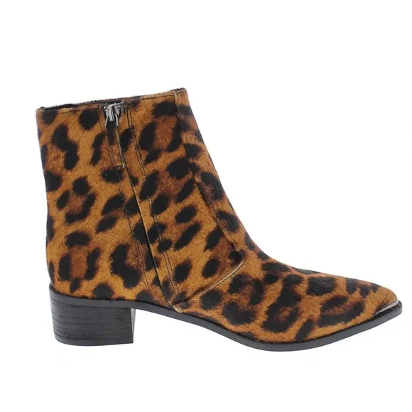 ✨Botkier✨Womens Greer Calf Hair Leopard Print Booties Brown Sz 5.5 ✨Retail $208✨