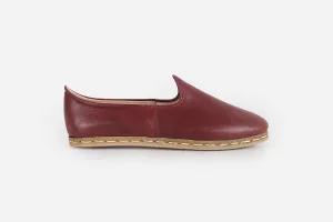 Burgundy Handmade Leather Loafers (Men's)