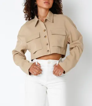 Cargo Button Down Cropped Blazer