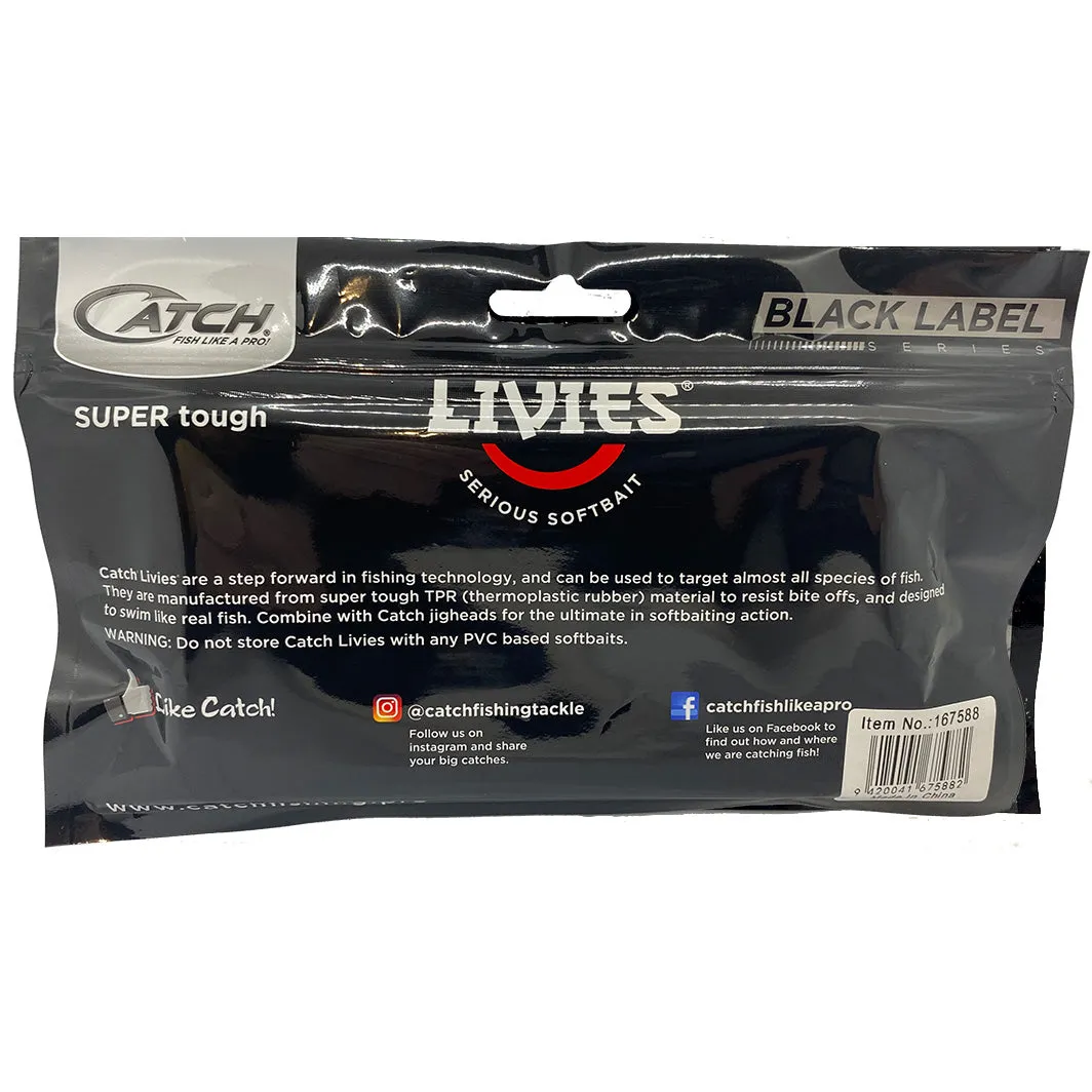Catch Black Label Livies Softbait 5 or 7" Jerkshad - Engine Oil