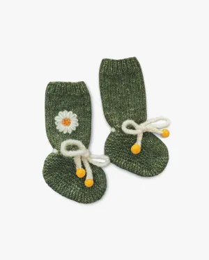 Chamomile Booties |green moss| in stock (9-12m)