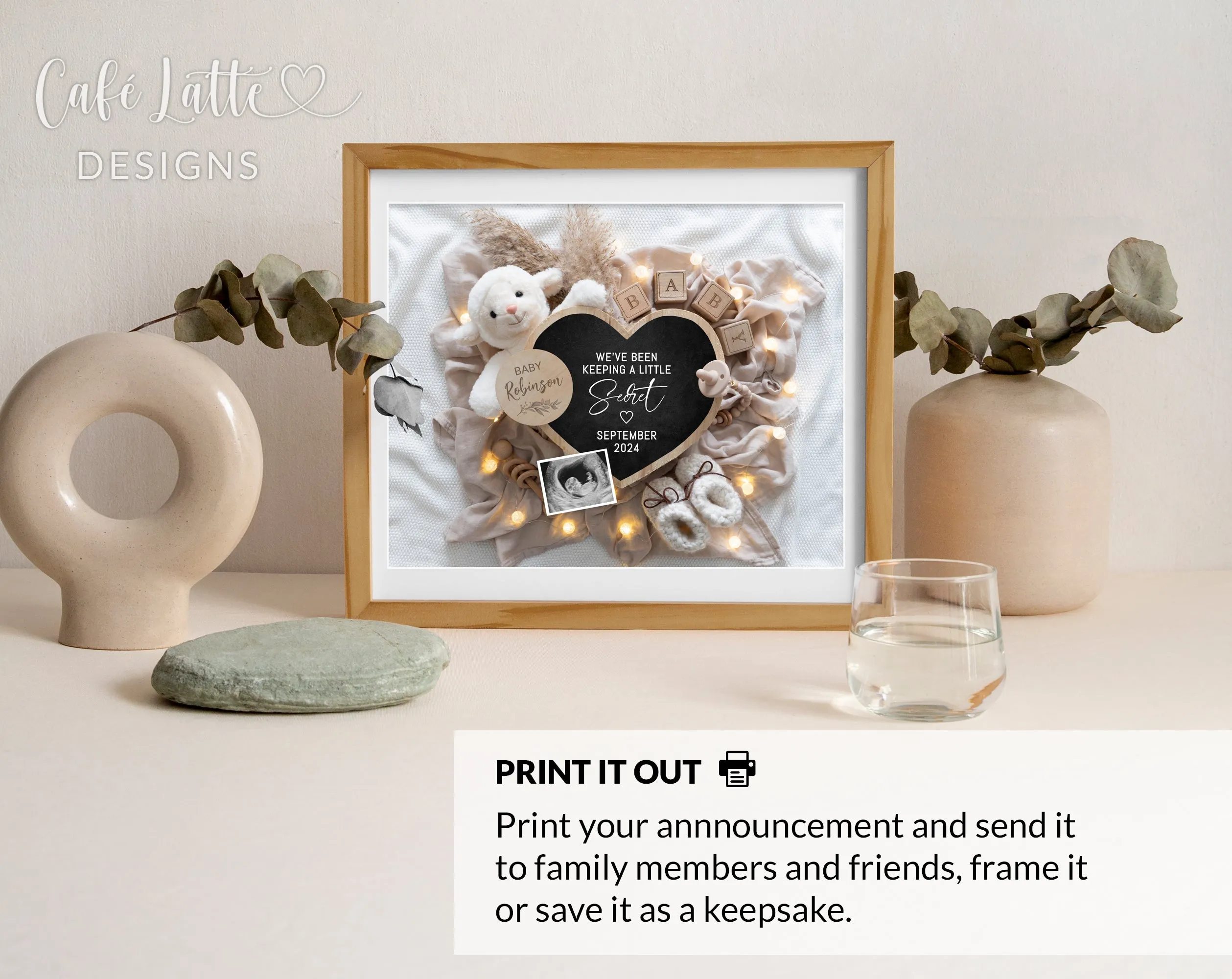 Christmas Digital Baby Announcement - Christmas PJ Lighted Board