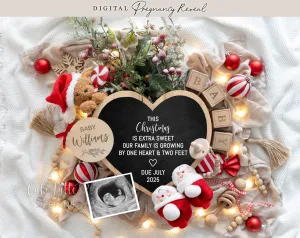 Christmas Digital Baby Announcement - Little Bear