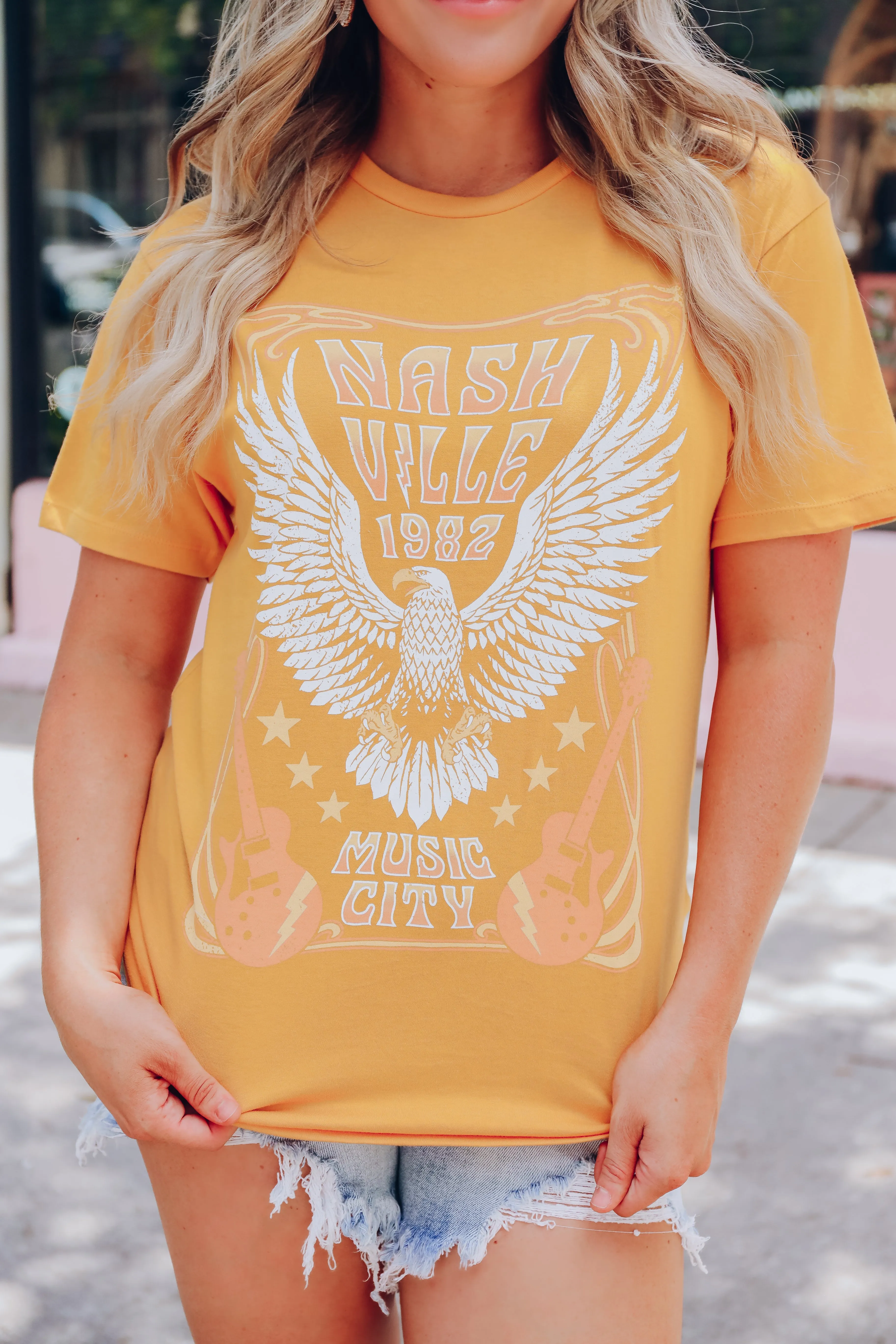 City Of Music Band Graphic Tee - Mustard