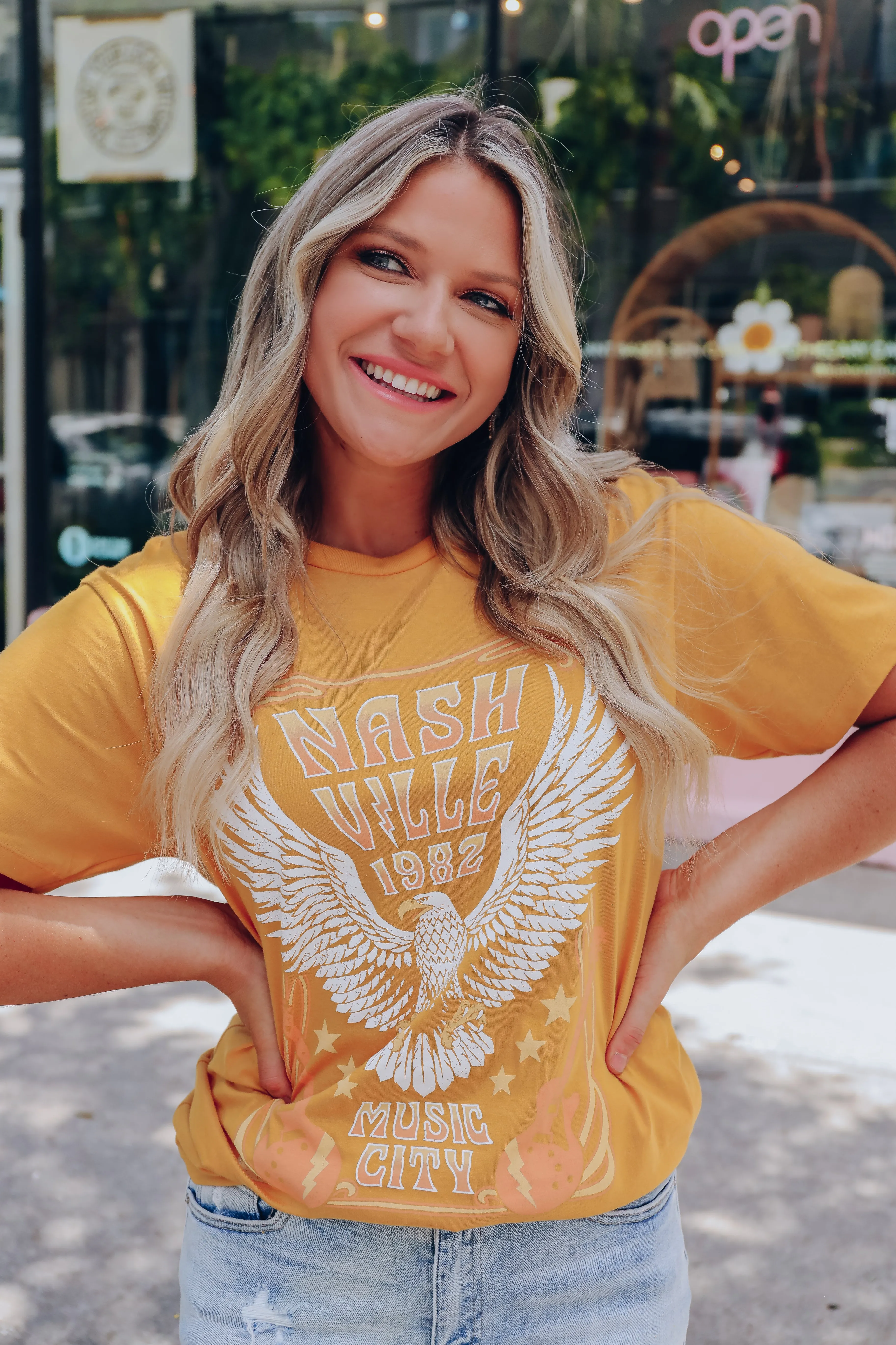 City Of Music Band Graphic Tee - Mustard