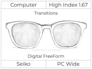Computer Progressive - Seiko - PC Wide - Digital - High Index 1.67 - Transitions Signature