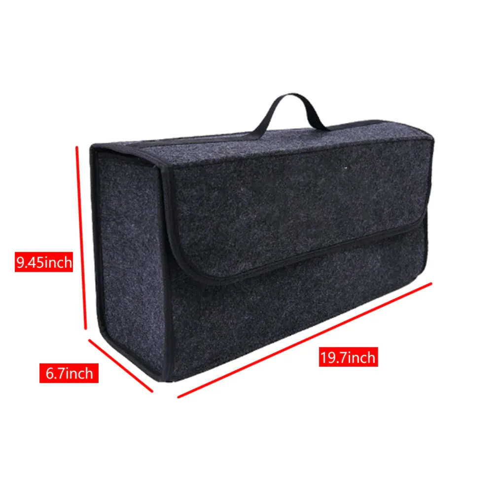 Custom Text For Soft Felt Car Bag Organizer, Compatible with All Cars, Folding Car Storage Box Non Slip Fireproof Car Trunk Organizer RA12990
