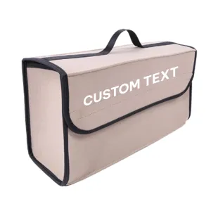 Custom Text For Soft Felt Car Bag Organizer, Compatible with All Cars, Folding Car Storage Box Non Slip Fireproof Car Trunk Organizer RA12990