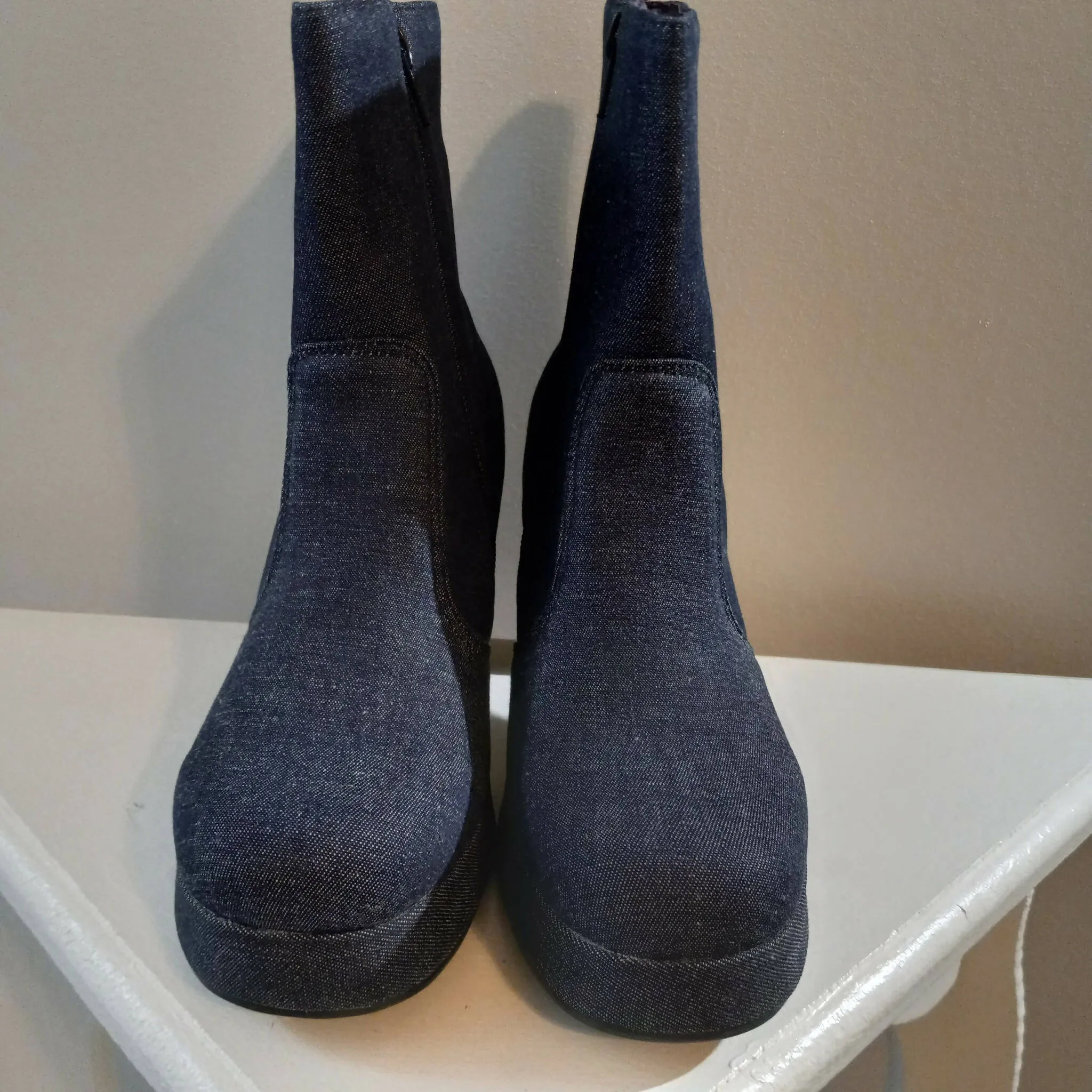 Dark Denim Platform Booties