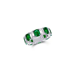 Emerald & Diamond Eternity Band