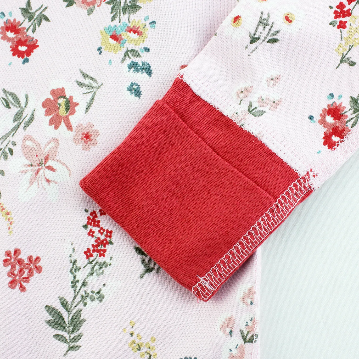 Endanzoo Organic Long Sleeve Double Zippered Romper - Pink Blossom