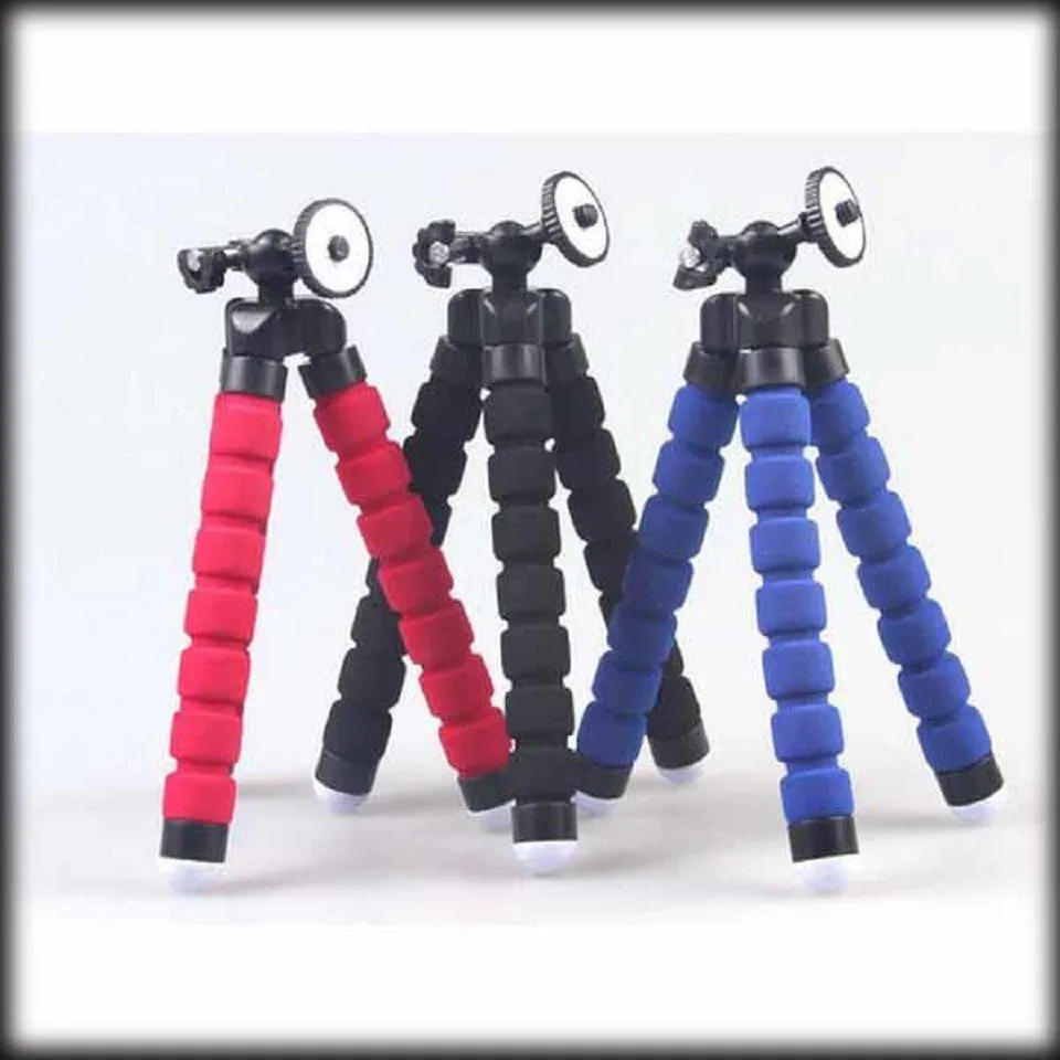 Flexible Tripod Mount for Go Pro - Black, Blue or Red