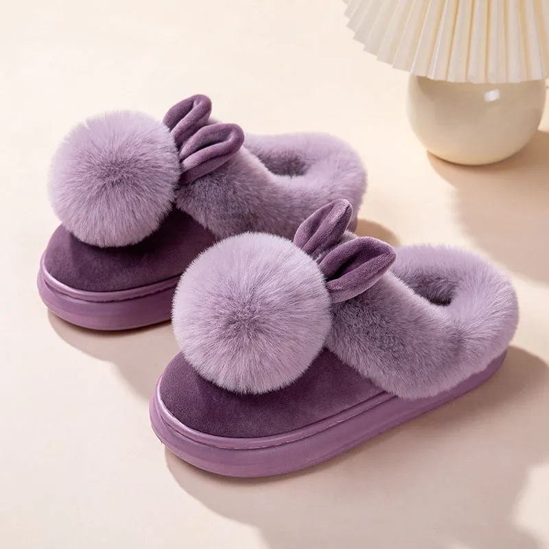 Fluffy Bunny Ear Slippers – Soft, Stylish & Super Cozy!