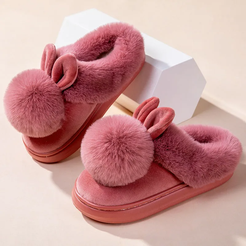 Fluffy Bunny Ear Slippers – Soft, Stylish & Super Cozy!