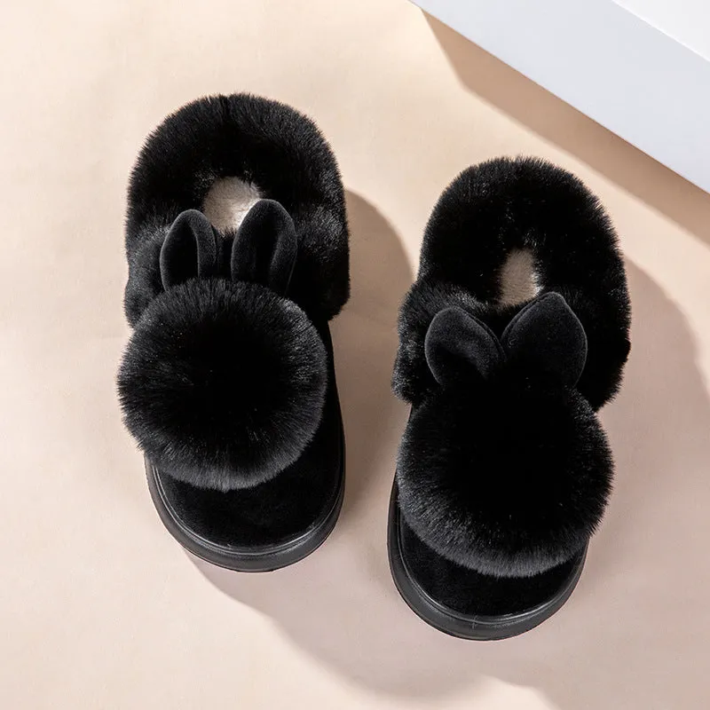 Fluffy Bunny Ear Slippers – Soft, Stylish & Super Cozy!