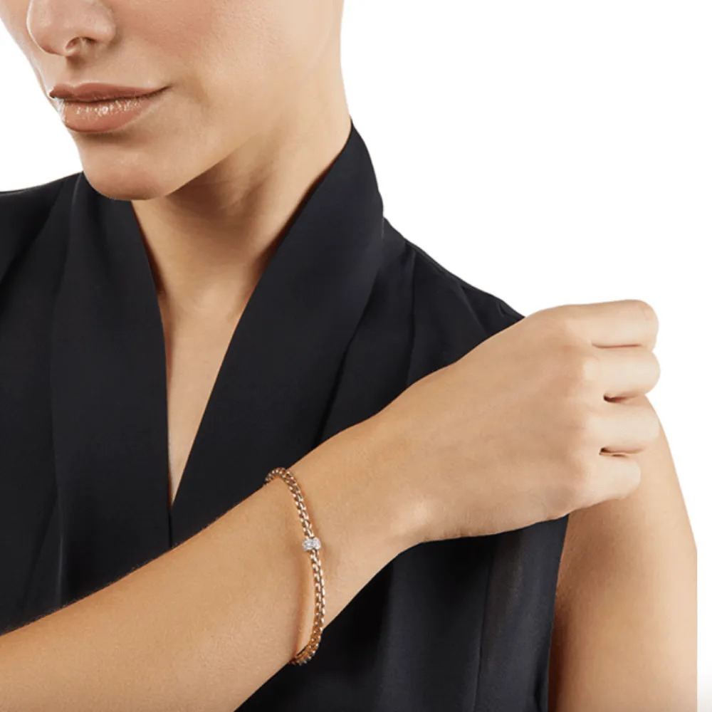 FOPE Eka 18k Yellow Gold Flex'it Bracelet with Diamond Pave