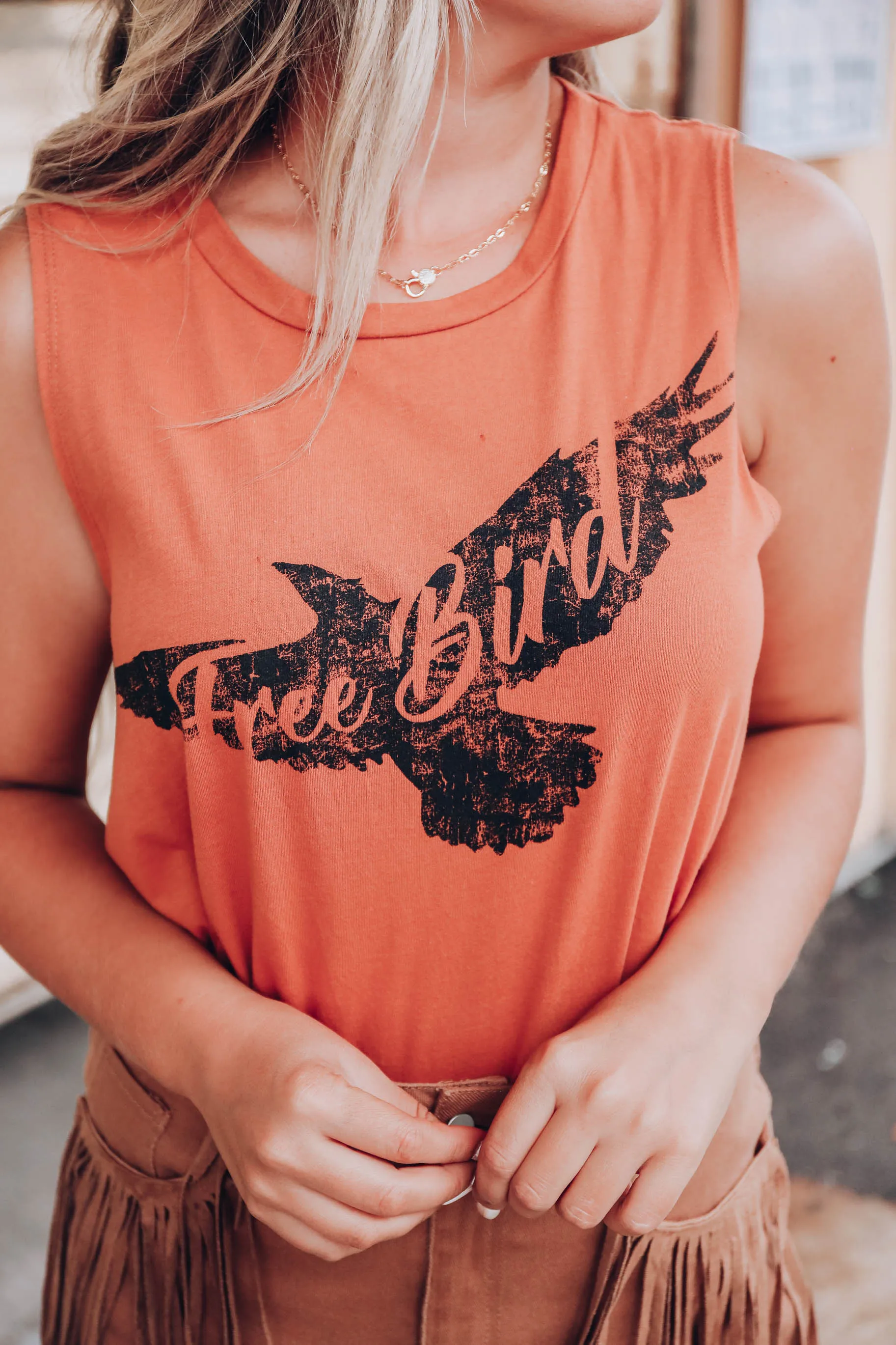 Free Bird Graphic Tank - Sienna