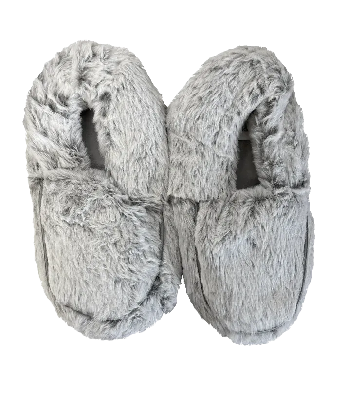 Gray Microwaveable Slippers