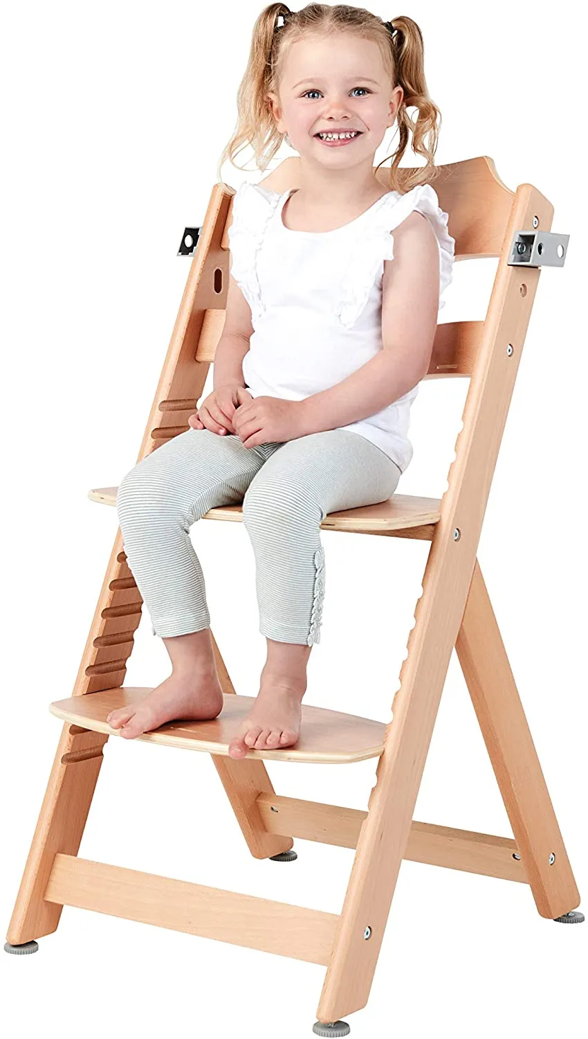 Grow-with-Me 3-in-1 Height Adjustable Eco Wooden High Chair | 5 point Harness | Tray &  Cushion Option | Natural | 6m - 10 years