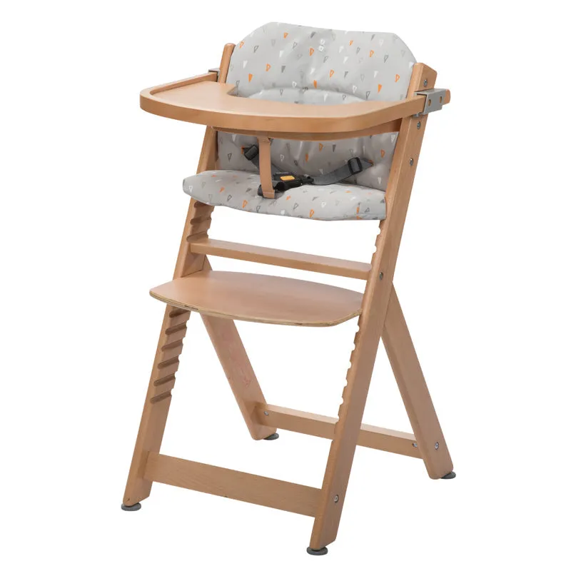 Grow-with-Me 3-in-1 Height Adjustable Eco Wooden High Chair | 5 point Harness | Tray &  Cushion Option | Natural | 6m - 10 years