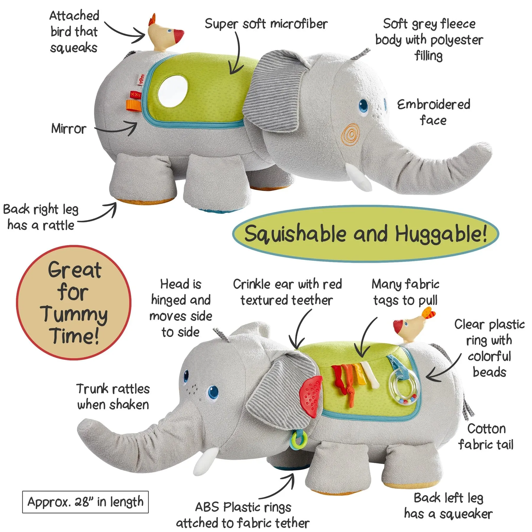 Haba Elephant Discovery Pillow