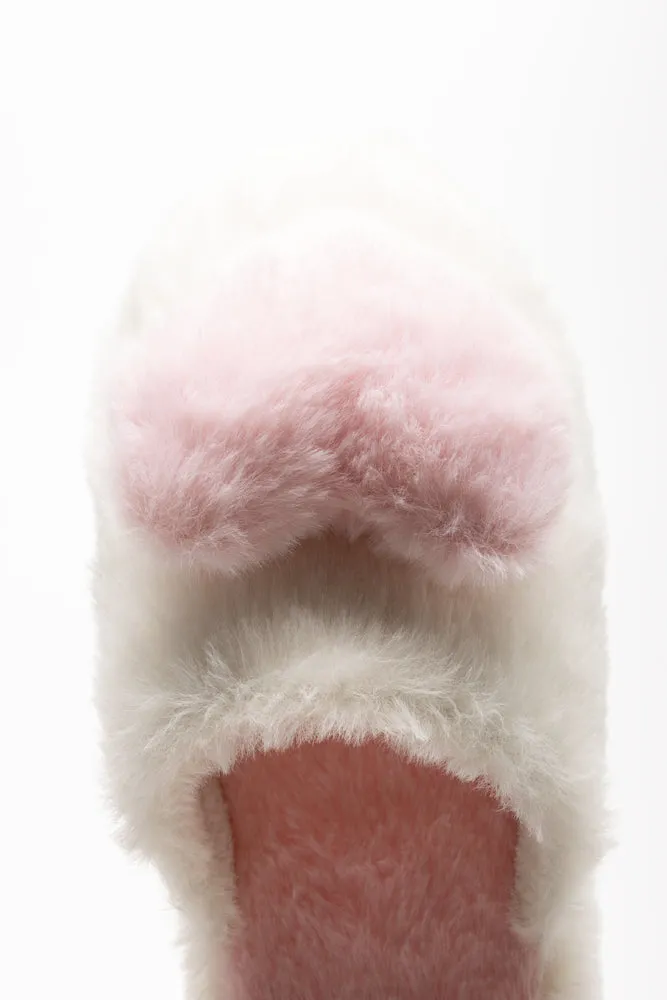 Heart Slippers Cream And Pink