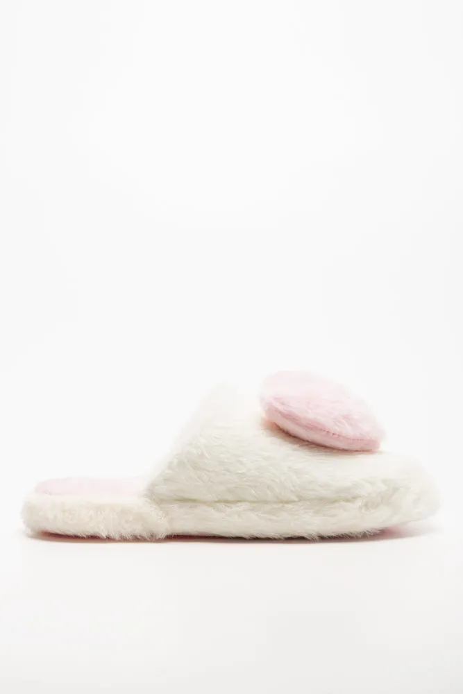Heart Slippers Cream And Pink