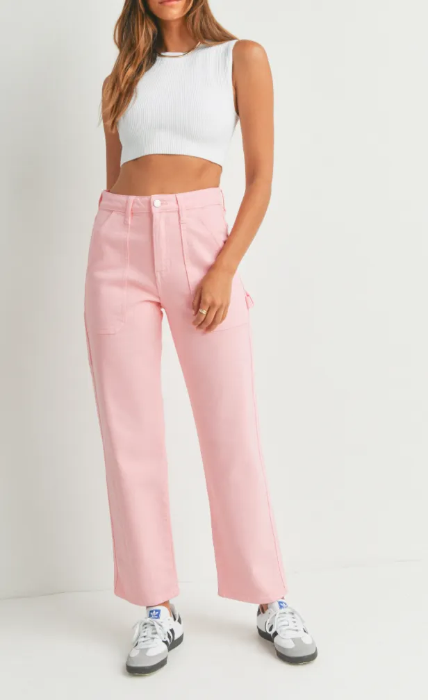 High Waisted Deep Pocket Carpenter Jeans
