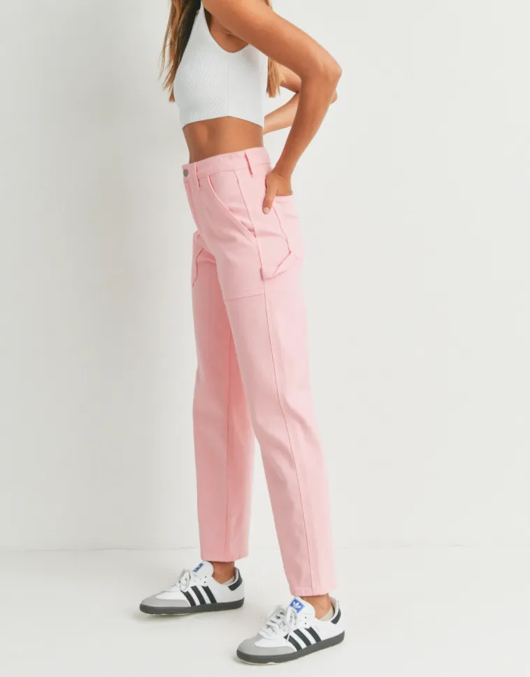 High Waisted Deep Pocket Carpenter Jeans