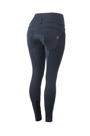 Horze Tara Ladies Breeches Alos Leather Full Seat Ink Blue