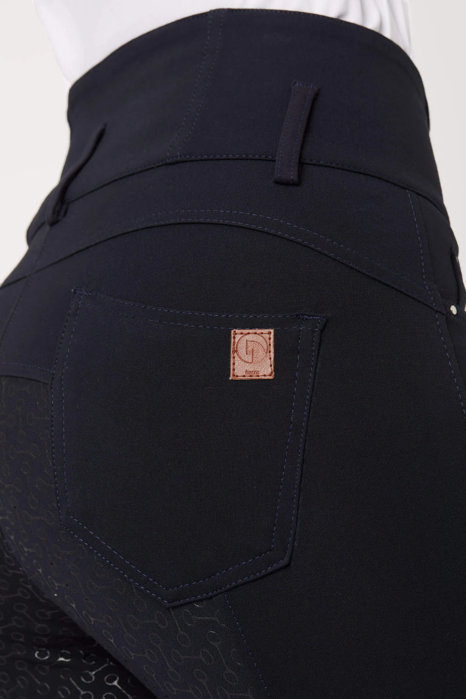 Horze Tara Ladies Breeches Navy Blue