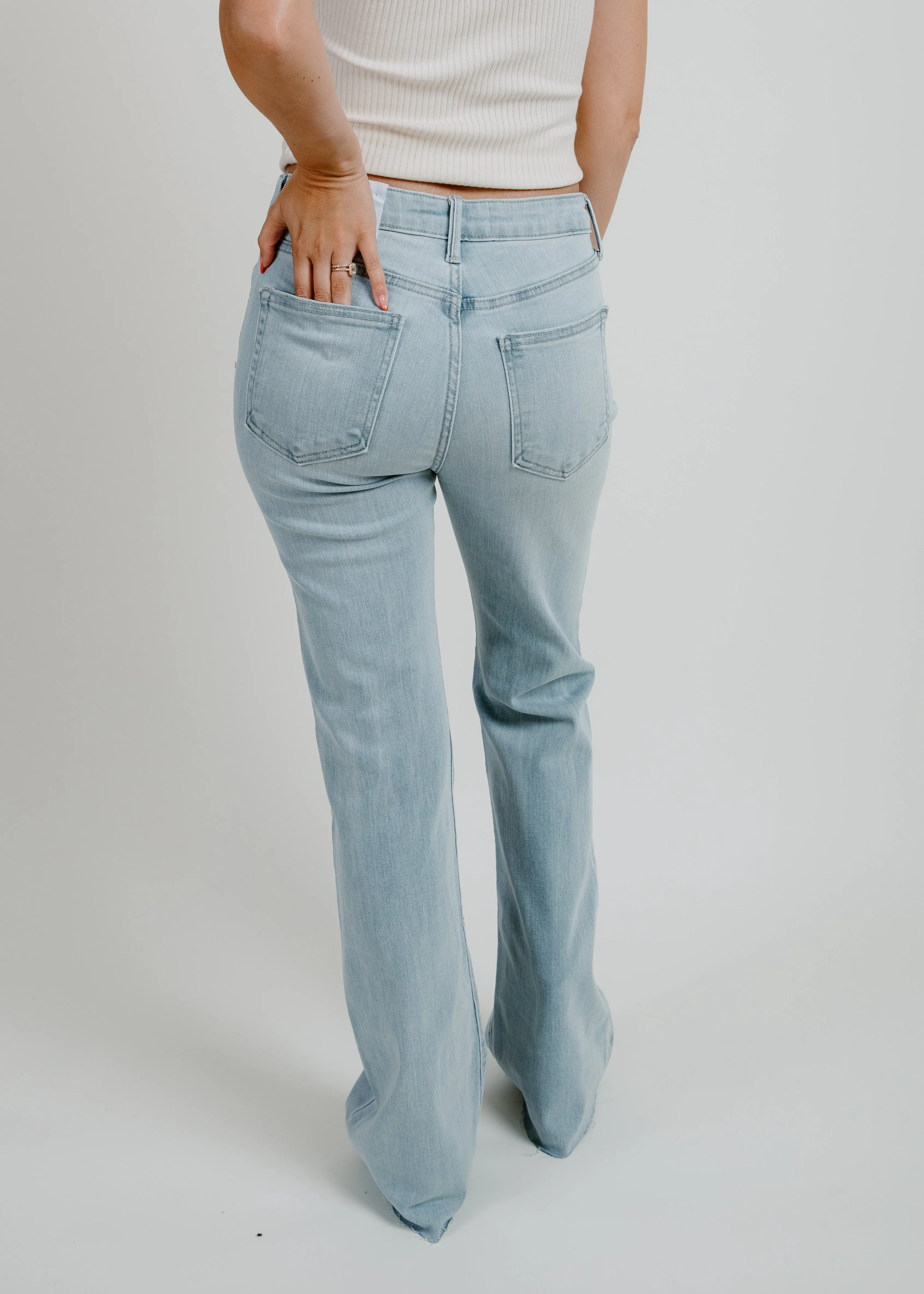 Jackie High Rise Scissor Cut Flare