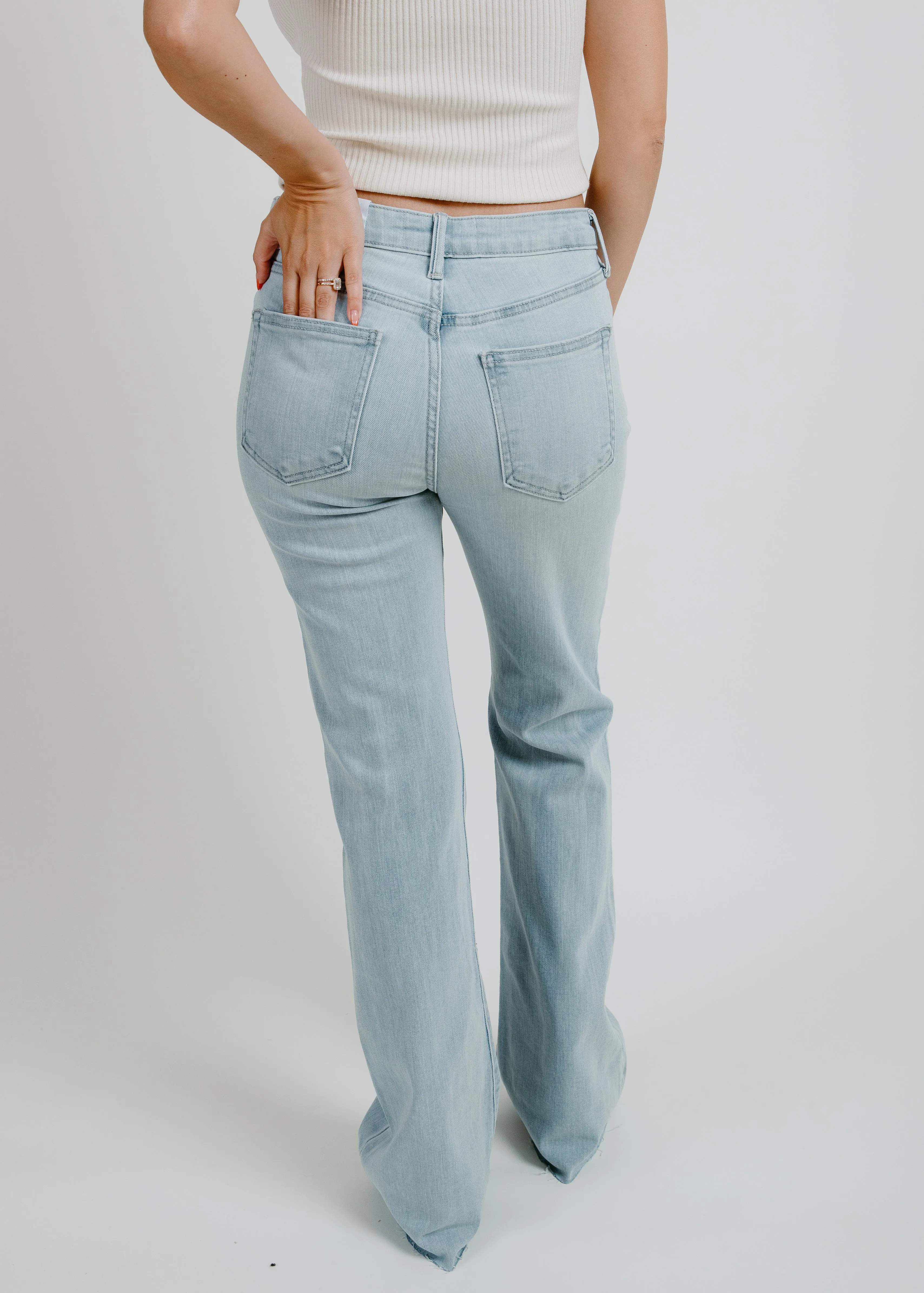 Jackie High Rise Scissor Cut Flare