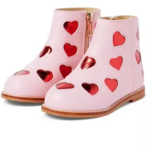 Janie and Jack Metallic Heart Booties, Size 5